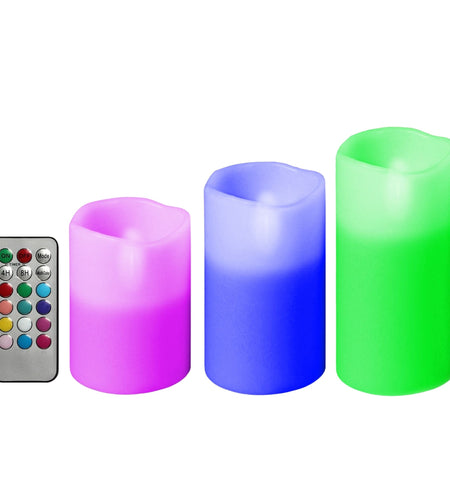 3Pcs Flameless Votive Candles - Wireless LED Flickering w/ Remote Control Timer (Battery Operated)