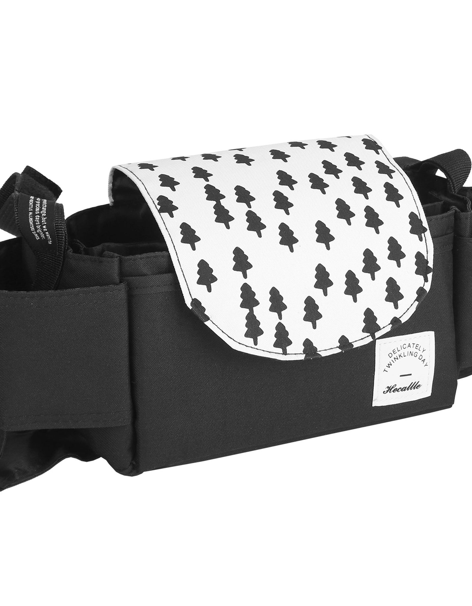 Stroller Organizer Bag 6 Pockets Baby Trolley Bag with Cup Holder for Paper Tissue Diaper Phone Snacks Baby Cream