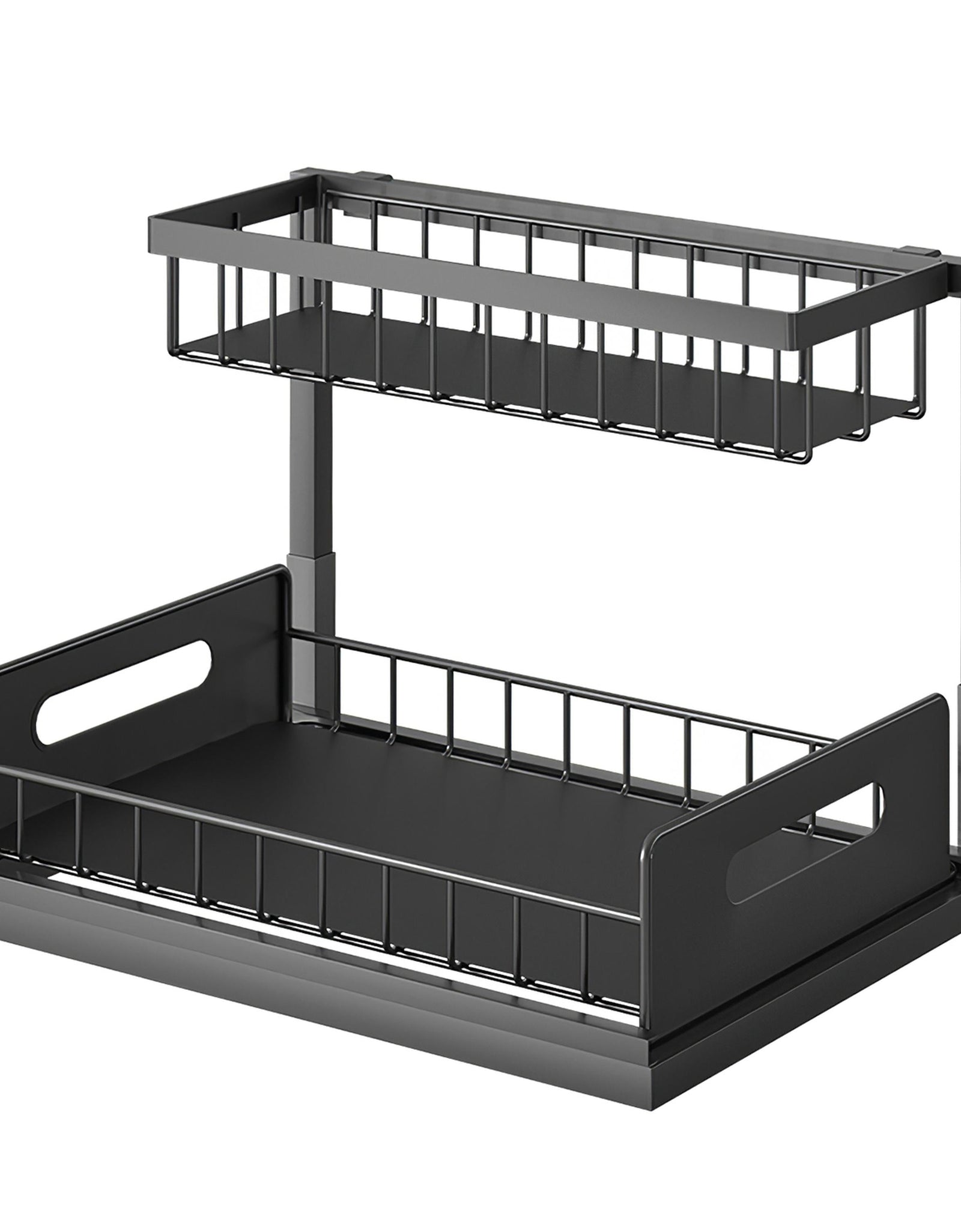 2 Tier Under Sink Organizers Pull Out Under Cabinet Basket Storage Shelf Sliding Drawer for Kitchen Bathroom