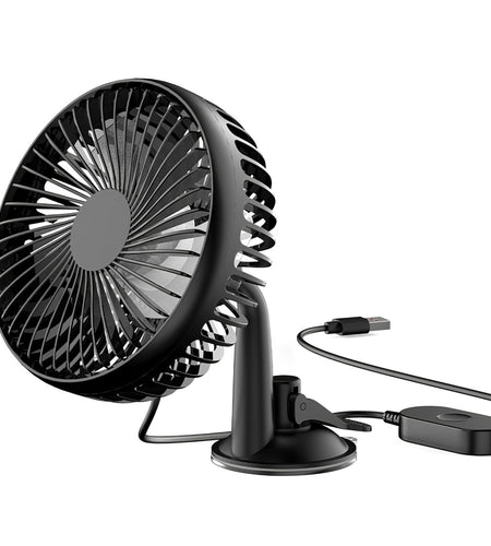 Portable Car Cooling Fan 3 Speeds USB Backseat Clip Fan for SUV RV Pickup, Dashboard & Window Suction