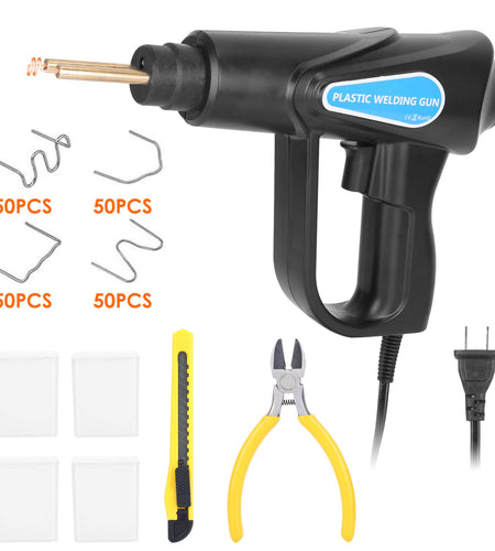 70W Plastic Welder Car Bumper Repair Kit Hot Stapler Welding Gun Plastic Repair Machine Soldering Tool with 200 Staples Pliers Cutter
