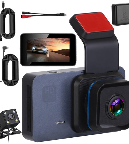 1080P Dual Lens Dash Cam Vehicle Driving Recorder Car DVR with WiFi GPS G-Sensor APP Control Motion Detection Parking Monitor Night Vision