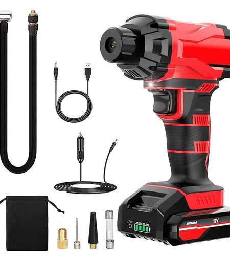 150PSI Cordless Car Tire Pump 6000mAh Rechargeable Tire Inflator 12V Portable Electric Air Compressor with LED Light for Car Bike Motorcycle Ball