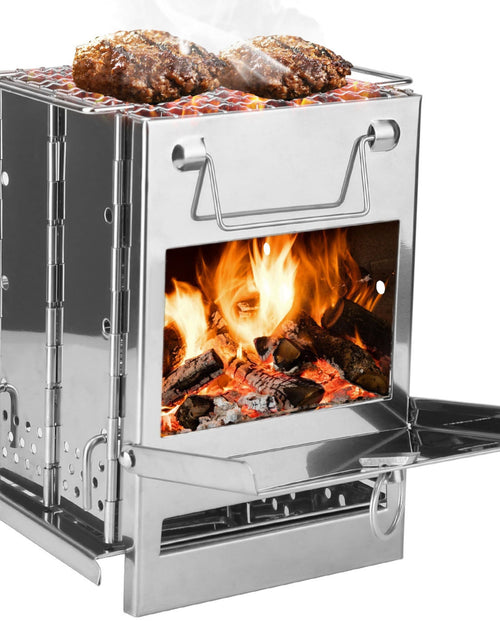 Load image into Gallery viewer, Portable Folding Charcoal Stove - Ideal for Camping &amp; Hiking - Includes Carry Bag &amp; 2 Bolts
