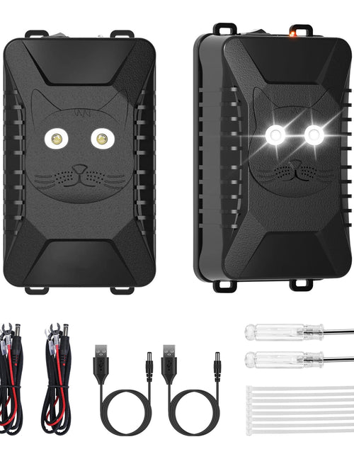 Load image into Gallery viewer, 2 Packs Under Hood Ultrasonic Rodent Repellent Mouse Wildcat Control Portable Rodent Chaser with 3 Power Supplies for Car Home Garage
