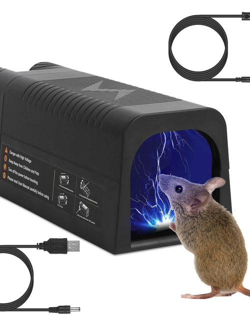 Load image into Gallery viewer, Electric Rat Trap Reusable Mice Trap Rodent Zapper Indoor Pest Control Rechargeable Shock Mice Killer with 1800V High Voltage for Home
