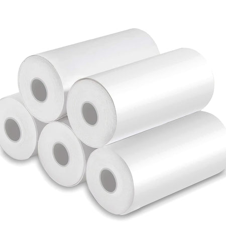 5 Rolls Regular Printer Paper Plate Mini Thermal Printing Paper White Mini Printer Photo Paper Fit for Wireless Thermal Mini Printer 57x25mm