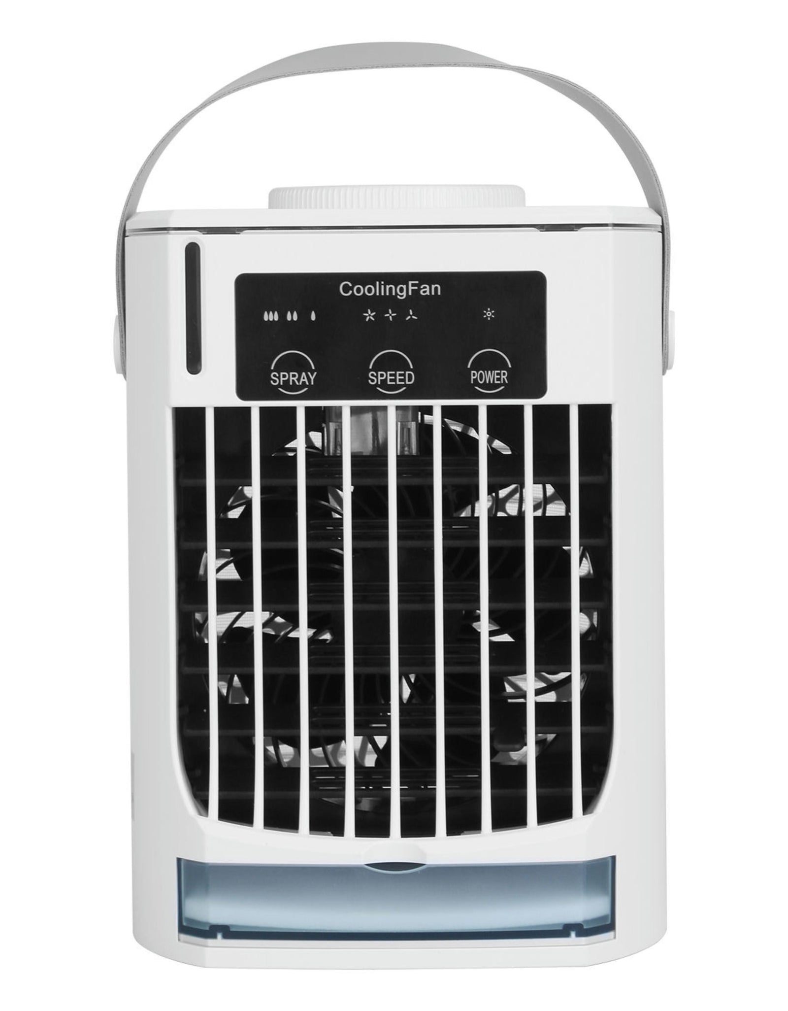 Portable Air Conditioner Fan Evaporative Humidifier 3 Speed Spray Personal Cold Mist Air Cooler Desk Table Fan Water Tank Night Light Adjustable Angel