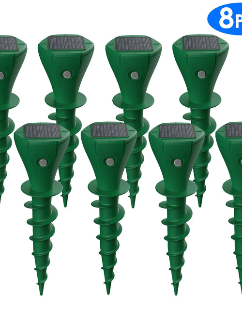 Load image into Gallery viewer, 8Pcs Solar Powered Mole Repellent Waterproof Solar Animal Repellers for Moles Gophers Groundhogs Snakes Voles Outdoor Vibration Stake For Farm Garden

