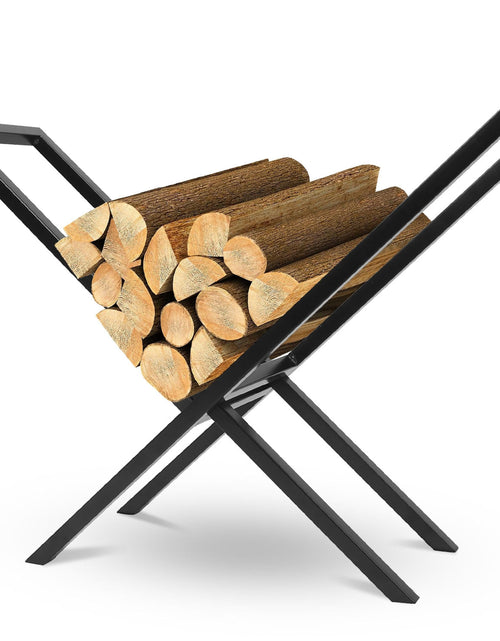 Load image into Gallery viewer, Firewood Log Rack 220LBS Steel Wood Lumber Storage Stacking Rack X Shape Storage Holder for Fireplace Firepit

