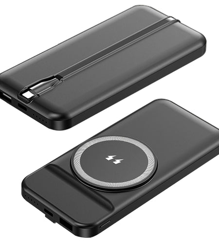 10K mAh 22.5W MagWireless Power Bank w/ PD Fast Charging & Built-in Type-C Cables - 15W Wireless Charge