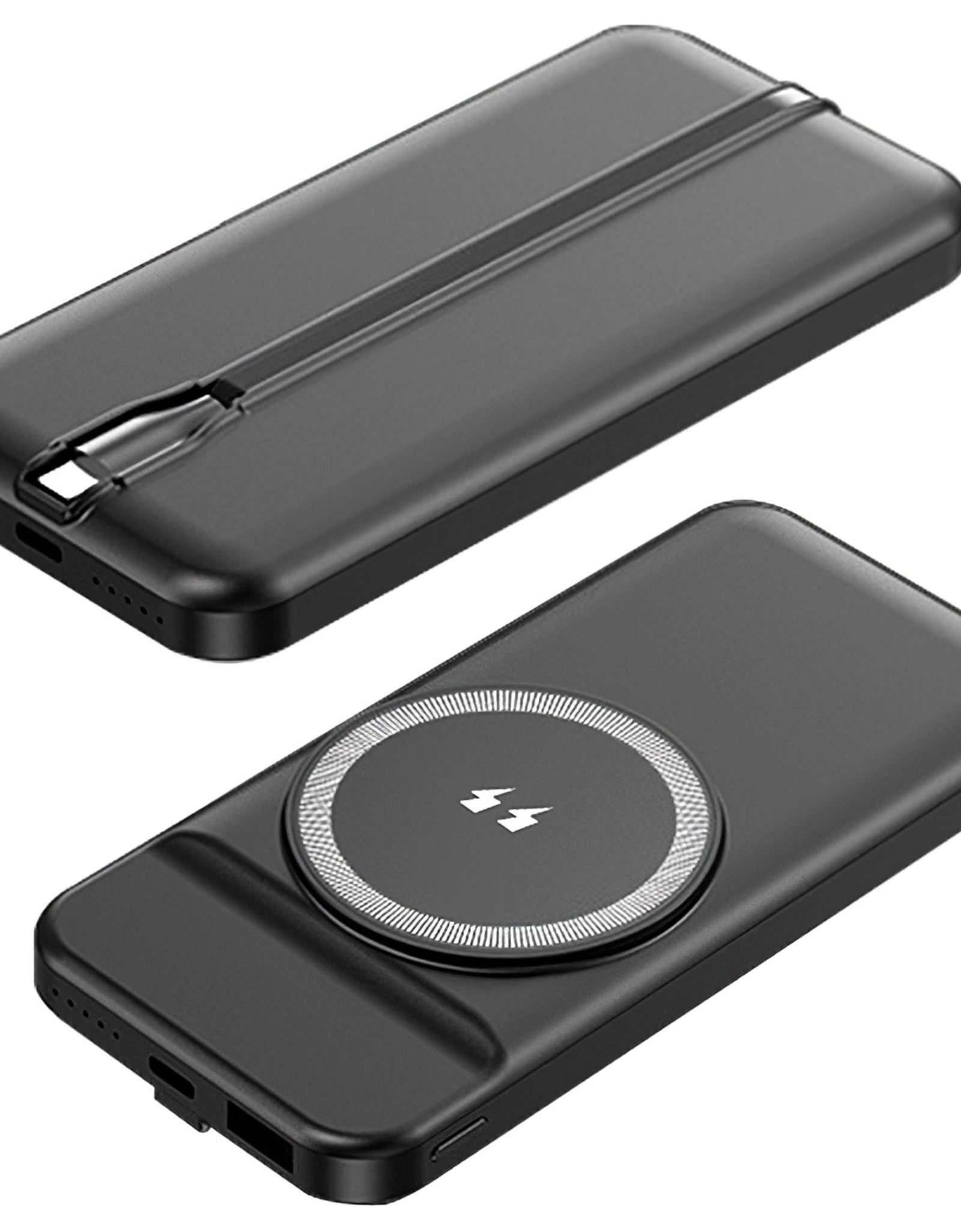 10K mAh 22.5W MagWireless Power Bank w/ PD Fast Charging & Built-in Type-C Cables - 15W Wireless Charge