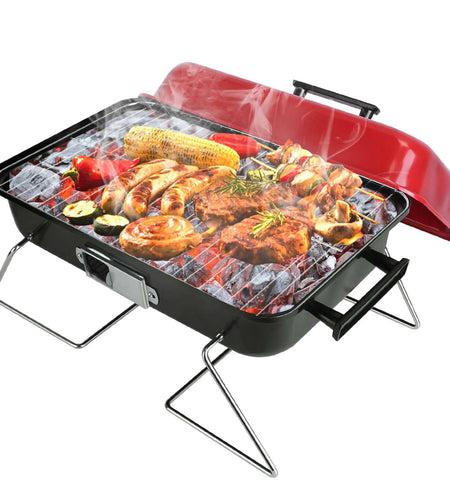 Portable Charcoal Grill Outdoor�Tabletop Grill Small Barbecue Smoker Folding BBQ Grill with Lid for Backyard Camping Picnics Beach