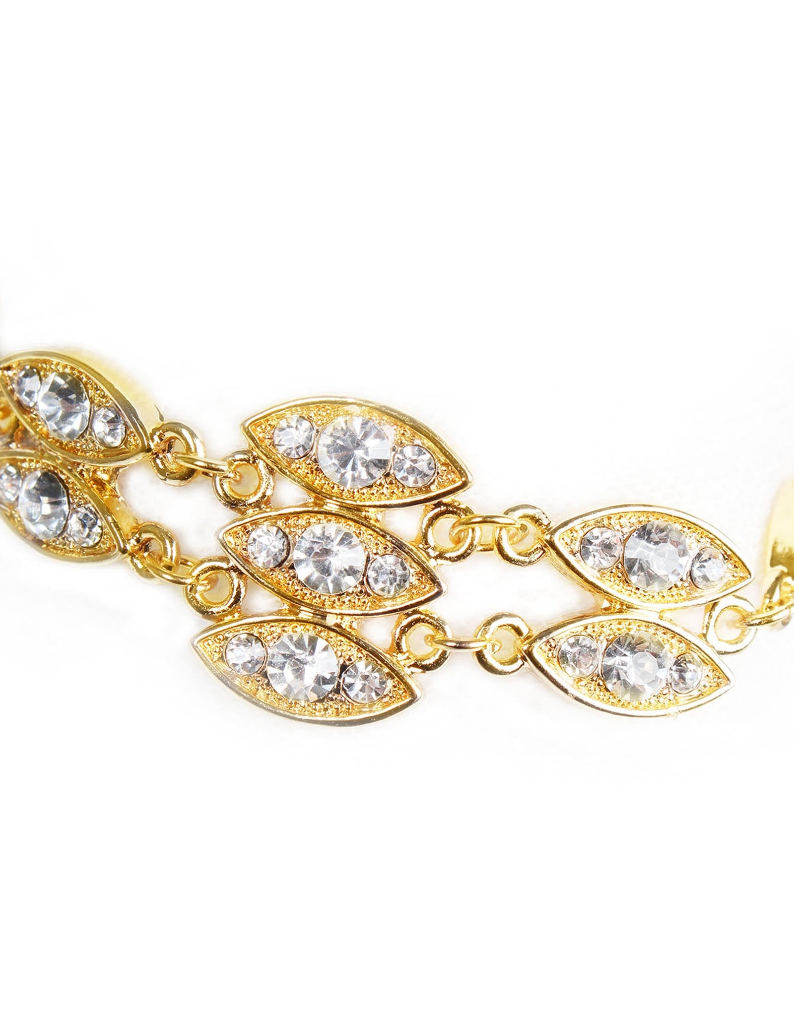 Noble Burnished Gold Bling Rhinestone Bracelet