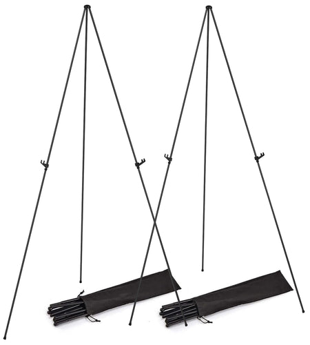 2 Pack Easel Stand for Display 61in Collapsible A Frame Tripod Easel Iron Alloy Drawing Stand with 2 Carry Bags for Wedding Poster Art Drawing Meeting