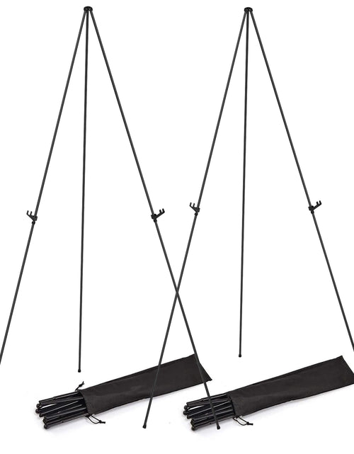 Load image into Gallery viewer, 2 Pack Easel Stand for Display 61in Collapsible A Frame Tripod Easel Iron Alloy Drawing Stand with 2 Carry Bags for Wedding Poster Art Drawing Meeting
