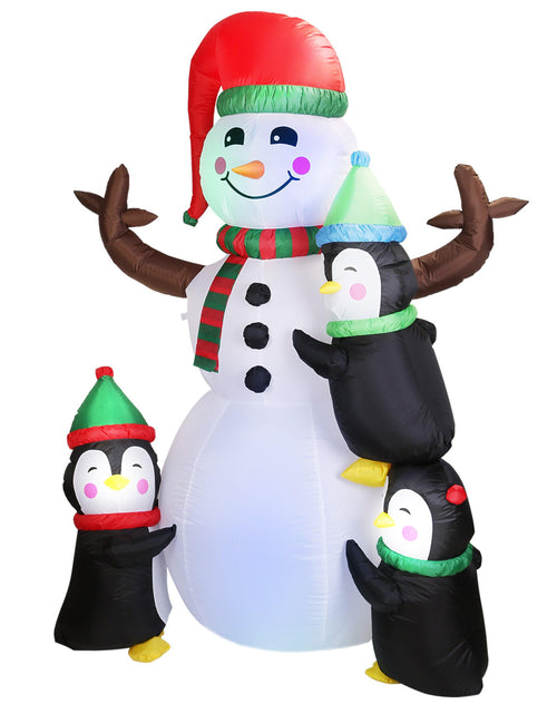 Load image into Gallery viewer, 5.9FT Christmas Inflatable Outdoor Decoration Snowman Penguin Blow Up Yard Decoration with LED Light Built-in Air Blower for Winter Holiday Xmas Garde
