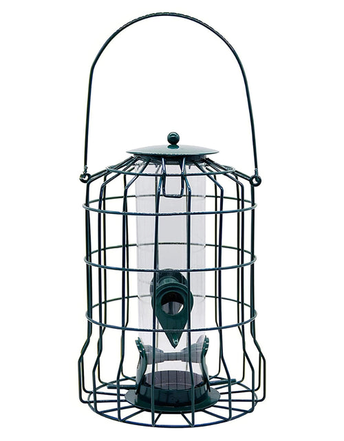Load image into Gallery viewer, Outdoor Wild Bird Feeder Squirrel-Proof Chew-Proof Metal Hanging Seed Feeder with 4 Feeding Ports for Small Songbirds
