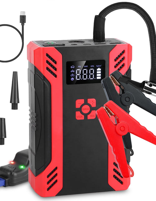 Load image into Gallery viewer, Car Jump Starter with Air Compressor Portable Car Battery Booster with Digital Tire Inflator with 2000mAh Peak Current for 12V Car 6.5L Gas or 4.0L Di
