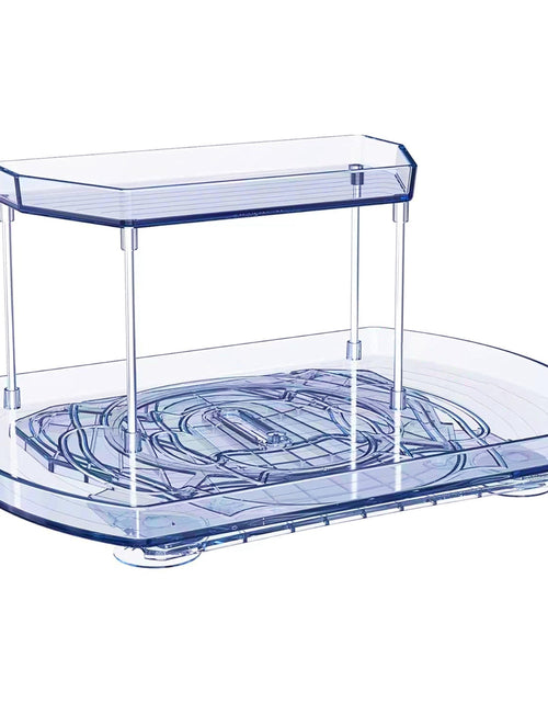 Load image into Gallery viewer, 2 Tier Turntable Organizer Rectangular Refrigerator Spinner Storage Rack with 360� Rotatable Slide Rail for Kitchen Cabinet Countertop

