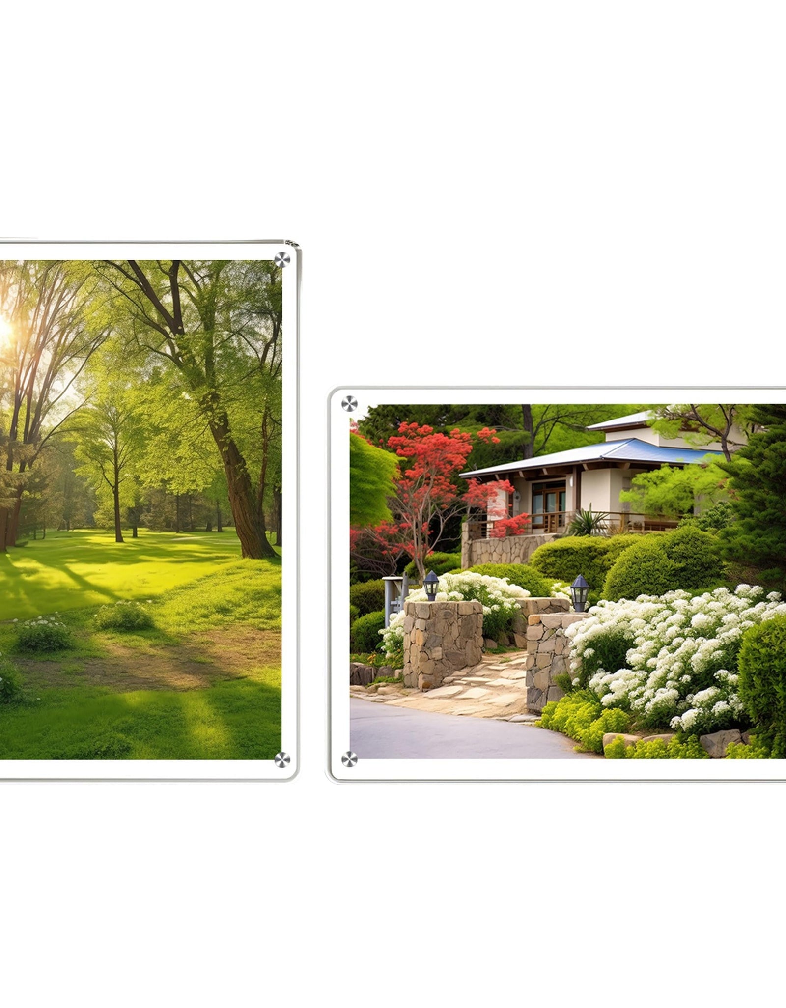 4Pcs Acrylic Photo Frames 5x7In Photo Display Vertically Horizontally Free Standing Desktop Picture Frame High Definition Magnetic Frameless Photo Hol