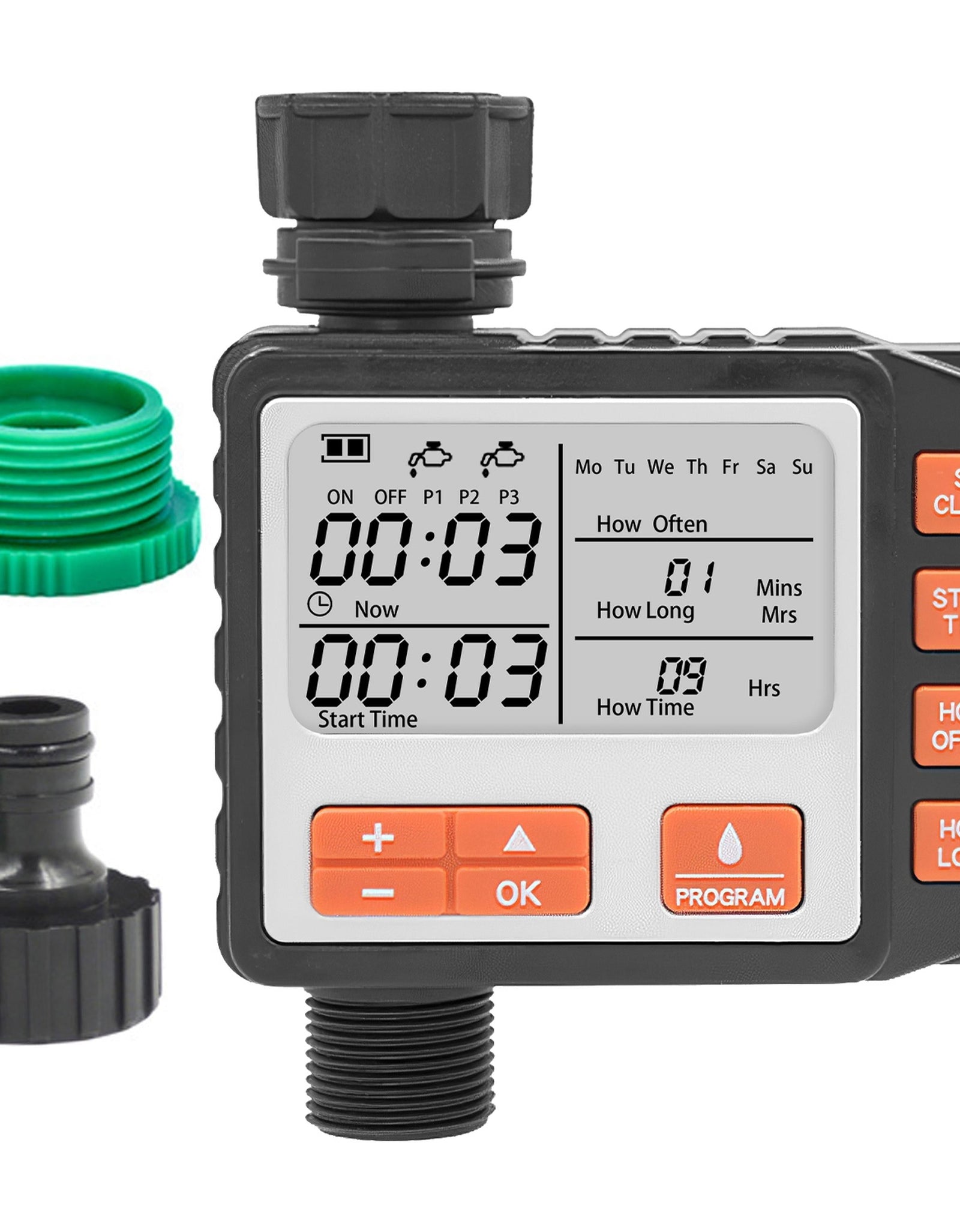 Sprinkler Timer with 3 Watering Programs Manual Mode Automatic Watering System Waterproof Irrigation Timer House Faucet Timer For Garden Yard Lawn