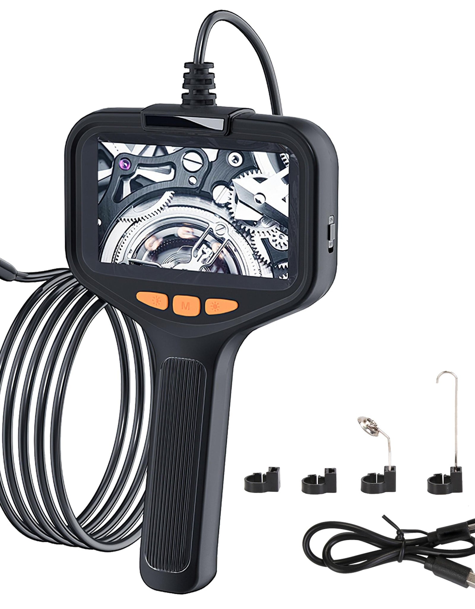 4.3in Inspection Camera with Light, Articulating Endoscope, 16.4FT Wire, 2 Modes, IP67 Waterproof