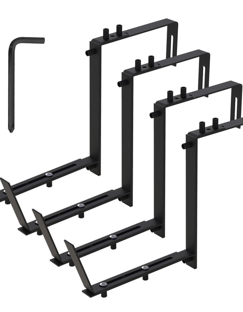 Load image into Gallery viewer, 4Pcs Adjustable Planter Box Brackets Flower Box Holders Window Boxes Planters Hooks No Drill Railing Planter Mounts for Windowsills Garden Fences Balc
