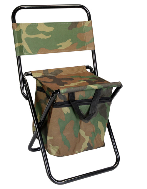 Load image into Gallery viewer, Foldable Fishing Chair With Backrest Built-In Cooler Bag Portable Handle Outdoor Lightweight Fishing Stool For Camping Hiking Hunting
