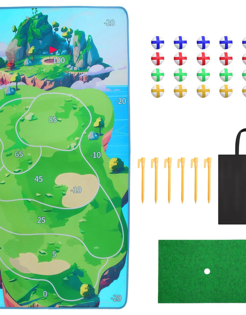 Load image into Gallery viewer, Casual Golf Game Set Indoor Outdoor Golf Pratice Mat Chipping Green Golf Yard Games for Kids Adults with 20 Sticky Golf Balls Storage Bag
