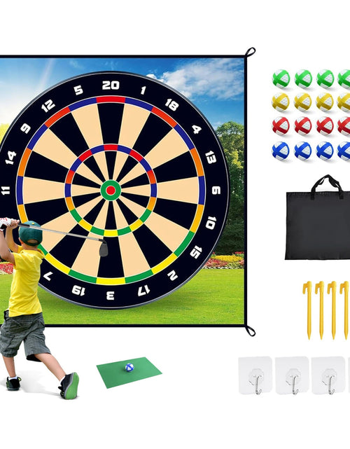 Load image into Gallery viewer, Golf Chipping Dart Game Mat Set With 20 Sticky Balls Ground Stakes Hanging Hooks Carrying Bag Indoor Outdoor Golf Hitting Training Game Mat For Kids B
