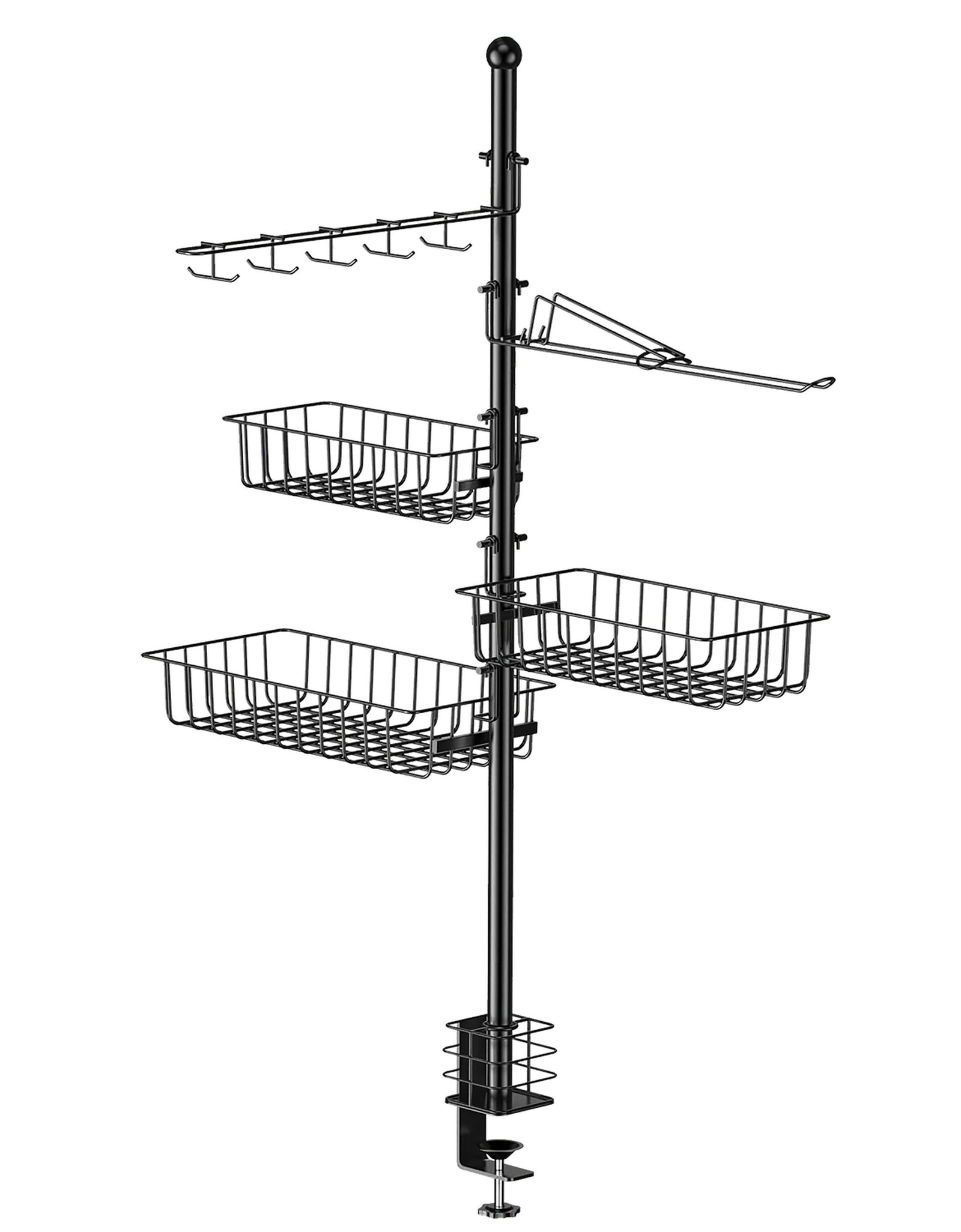 Griddle Caddy With Paper Towel Holder Hook Baskets BBQ Accessories Storage Rack Vertical Standing BBQ Organizer Grill Utensil Storage Fit For Blacksto