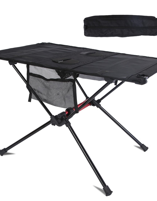 Load image into Gallery viewer, Portable Folding Camping Table Foldable Beach Table Aluminum Alloy Frame with 2 Cup Holders 2 Side Pockets Carry Bag for Picnic Camping Hiking Beach B

