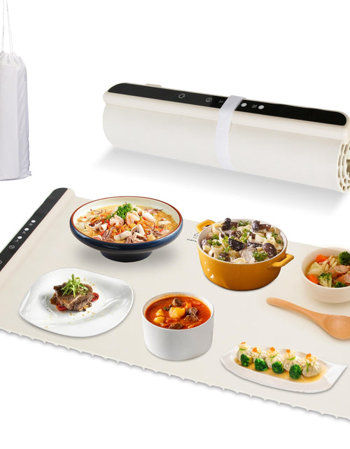 Load image into Gallery viewer, Electric Warming Tray Smart Food Warmer Roll Up Heating Pad With Adjustable Temperature Control 3 Auto Timer Settings for Buffet Party Gathering Resta
