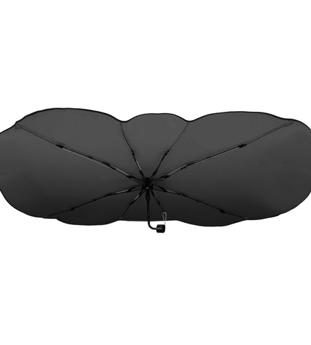 57x33In Foldable Car Sun Umbrella Universal Sun Blocker Shield Shade Silver Titanium Sun Protector with Carry Bag for Car Truck SUV