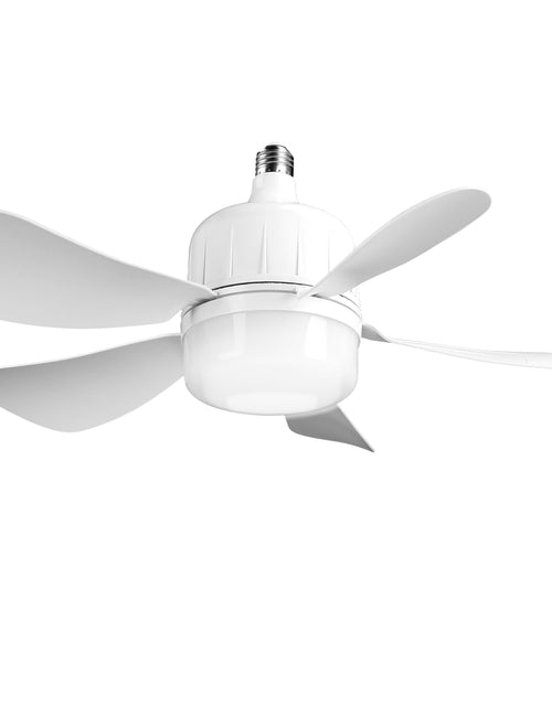 Load image into Gallery viewer, Socket Fan Light 12W Ceiling Fan with Lights Dimmable LED Ceiling Fan with 3 Fan Speed Stepless Brightness and Color Temperature Smart Timer Remote Co
