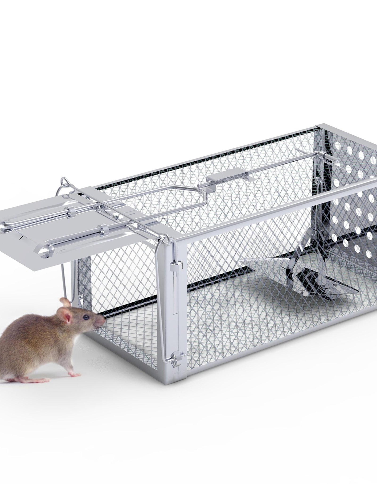 Single Door Rat Trap, Humane Rodent Trap for Mice/Voles/Hamsters, Indoor/Outdoor