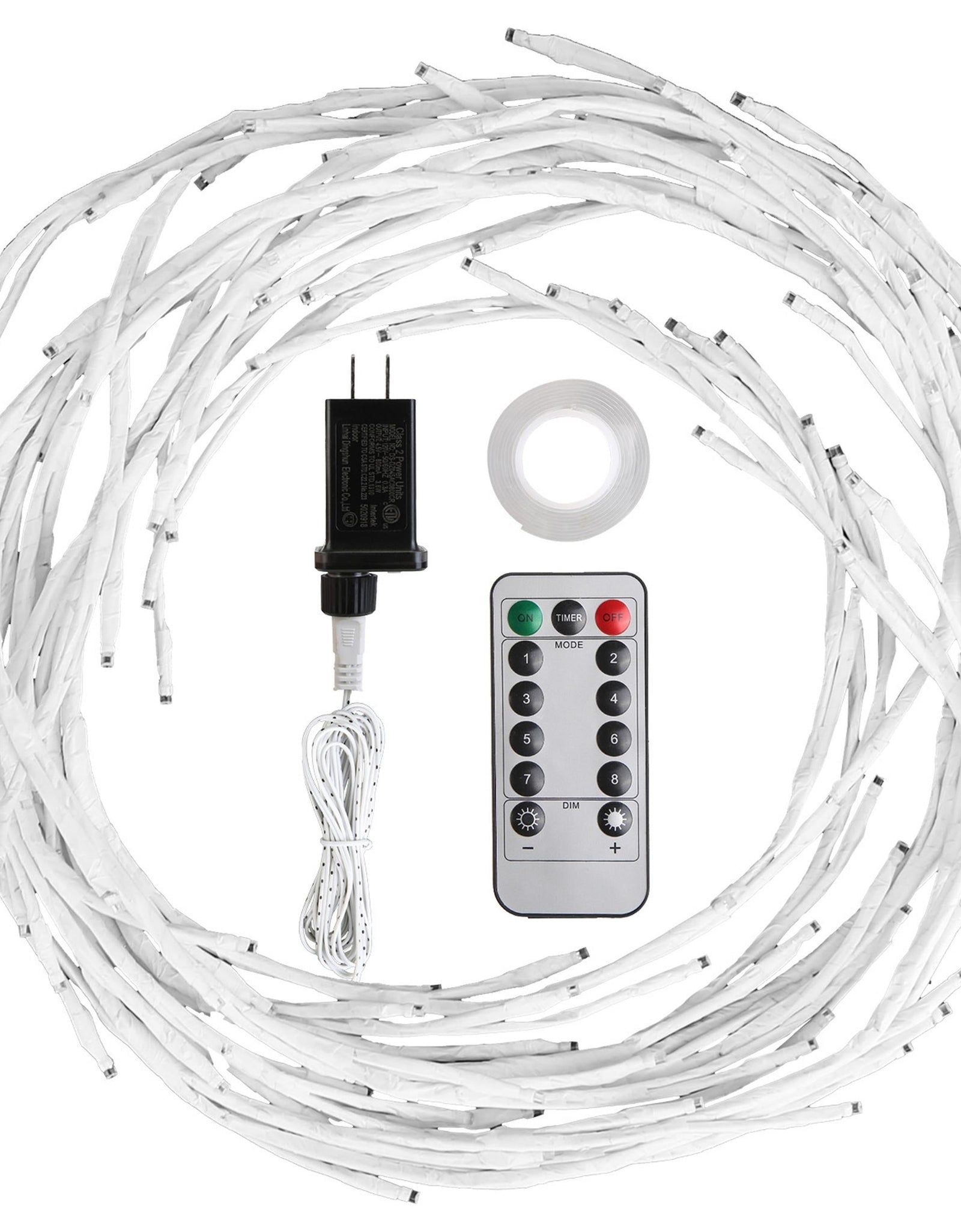 Lighted Birch Garland, 7.87FT, 144 LEDs, 8 Modes, Timer, IP45 Waterproof