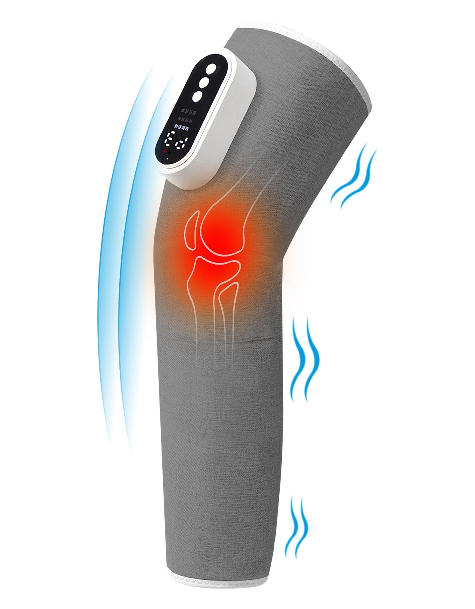 Cordless Leg Massager, Air Compression, with Heat, 3 Modes, Adjustable Wrap
