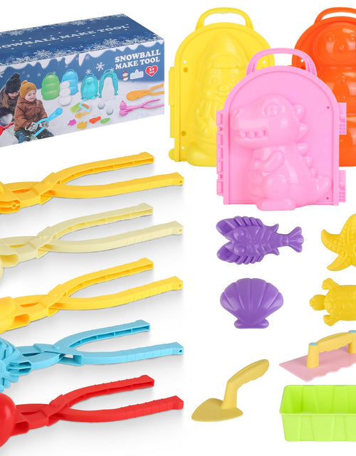 Load image into Gallery viewer, 15Pcs Winter Snowball Tool Kit, Snow Molds, Duck, Dinosaur, Ages 3+
