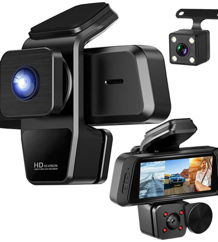 1080P FHD 3-Channel WiFi Dash Cam 170� Wide Angle Night Vision