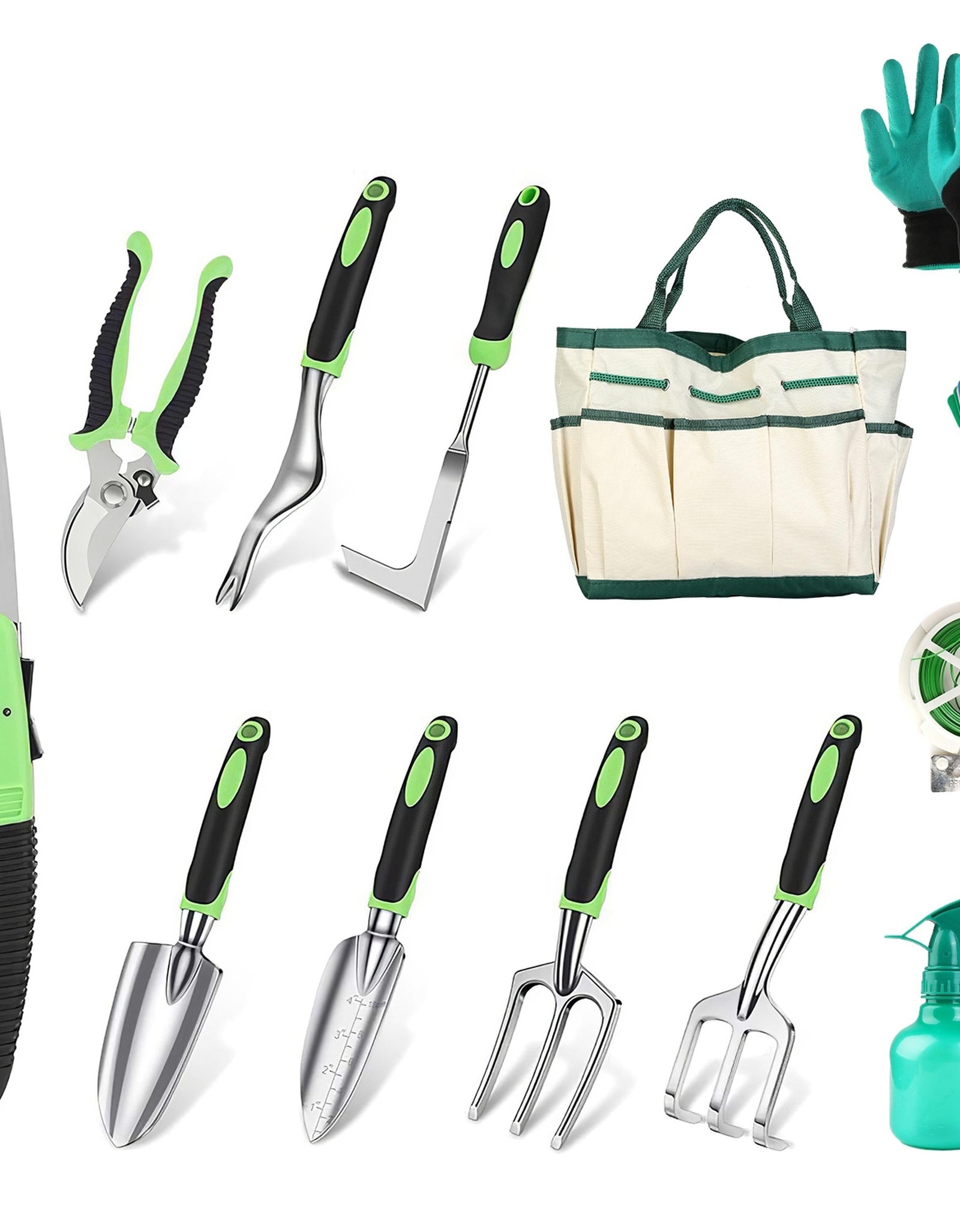 13-Piece Garden Tool Set, Aluminum Alloy, Bag, Ergonomic Handles