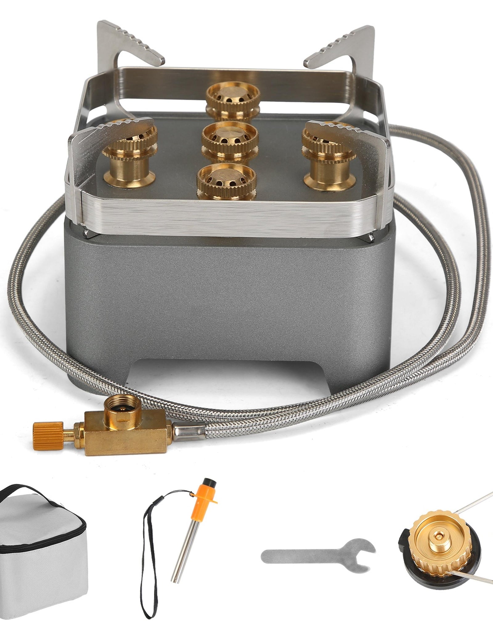 12,000W Portable Camping Stove w/ Cassette Adapter & Carry Case