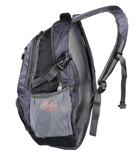 Unisex School Backpack Casual Travel Shoulder Bag W/ Adjustable Straps Dual-Water Bottle Pouch Multiple Zippered Pockets For Gym Sports Travel School