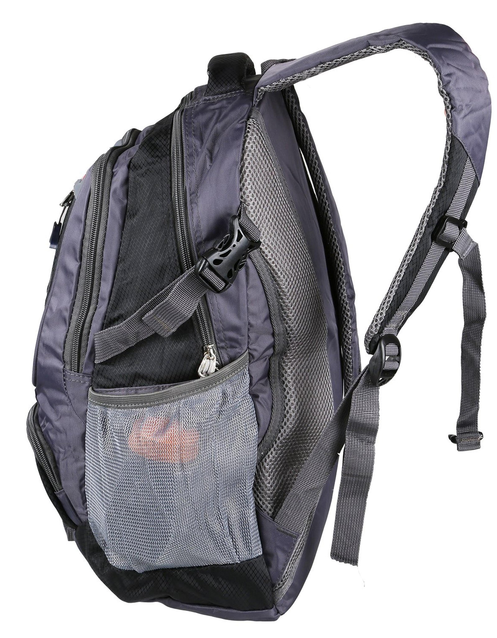 Unisex School Backpack Casual Travel Shoulder Bag W/ Adjustable Straps Dual-Water Bottle Pouch Multiple Zippered Pockets For Gym Sports Travel School