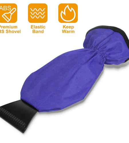 Ice Scraper Glove Car Windshield Snow Scraper Remover Glove Lined of Fleece Winter Ice Scraper Mitt Keep Warm
