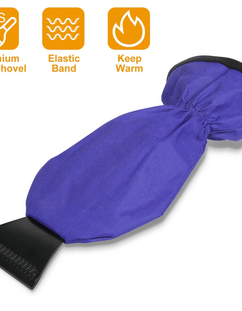Load image into Gallery viewer, Ice Scraper Glove Car Windshield Snow Scraper Remover Glove Lined of Fleece Winter Ice Scraper Mitt Keep Warm

