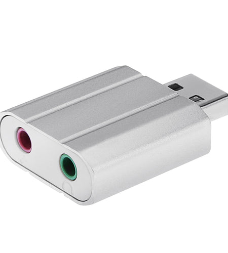 USB Audio Adapter - External Stereo Sound Card w/ 3.5mm Jacks - PC & Laptops - Headphone & Microphone - Sound Converter