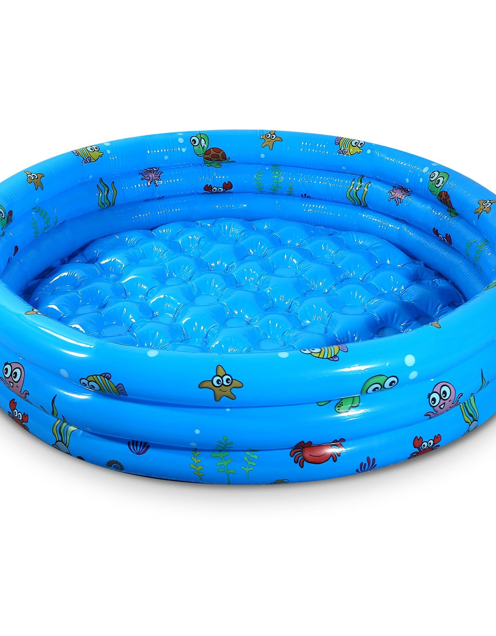 51x13� Inflatable Swimming Pool Blow Up Family Pool For 3 Kids Foldable Swim Ball Pool Center w/ 4 Valves Bottom Water Drain Plug For Indoor Backyard