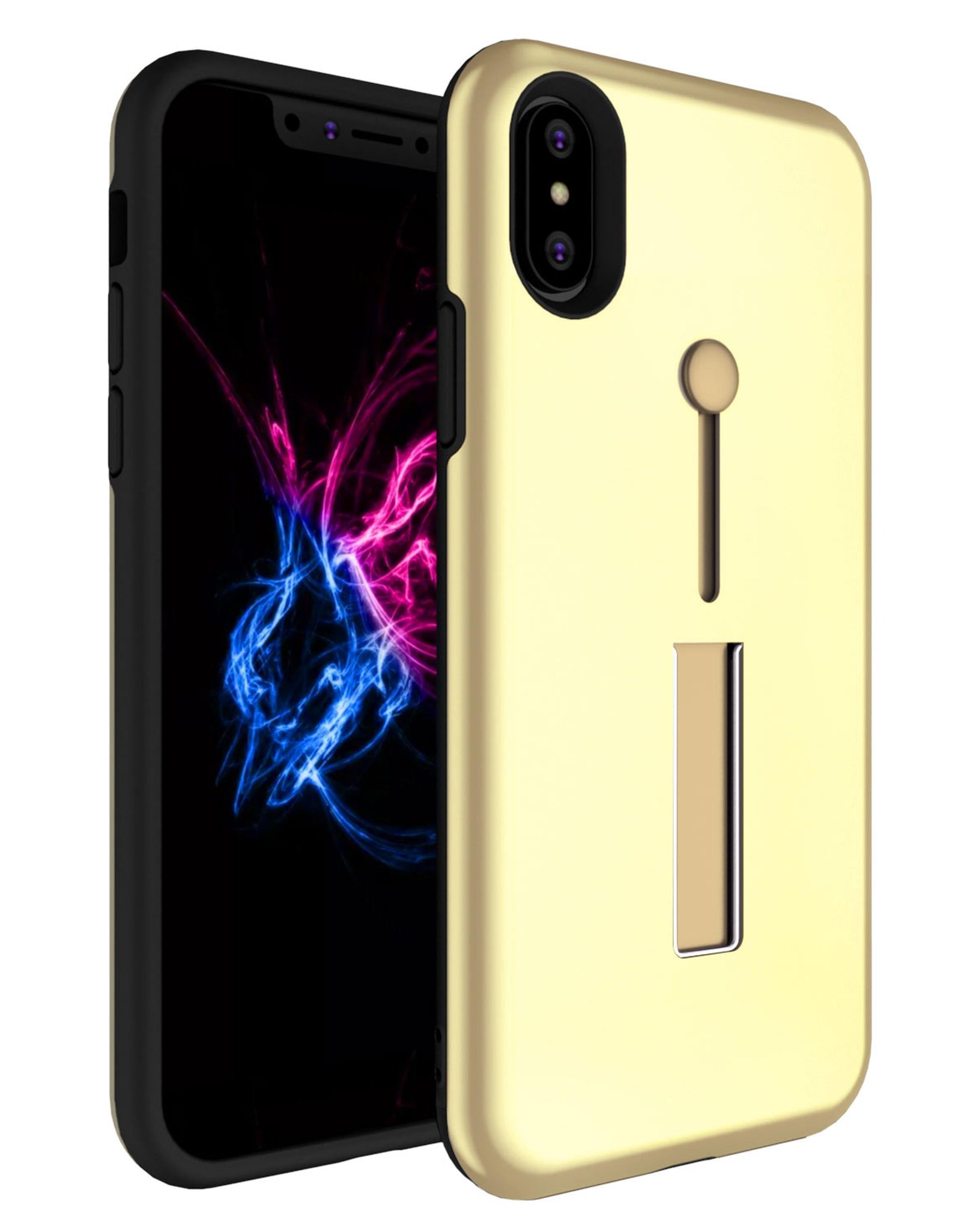 Finger Strap Phone Case for iPhone X Drop-protection Finger Ring Rugged Phone Case with Kickstand Dual Layer Case